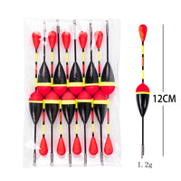 10pcs Fishing Float Set Buoy Bobber Vertical Buoy Float Fluctuate Mix Size