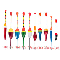 10pcs Fishing Float Set Buoy Bobber Vertical Buoy Float Fluctuate Mix Size