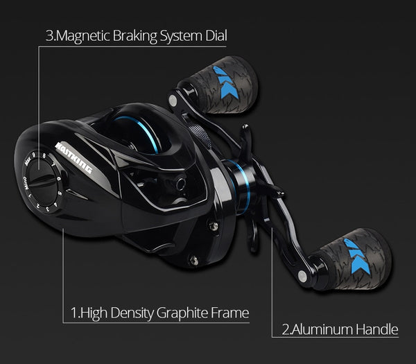 KastKing Crixus super light baitcasting fishing reel with magnetic brake system 8KG drag power