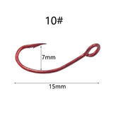 OUTKIT 20pcs carbon steel single fishing hook 6# 8# 10#