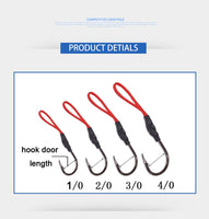 10pcs/lot 1/0 - 10/0 jigging fishing hook with pE line