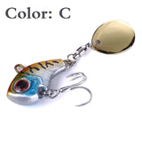 1Pcs Rotating Metal VIB vibration Bait Spinner Spoon Fishing Lures 9g 16g 21g