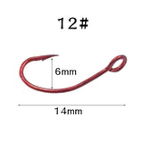 OUTKIT 20pcs carbon steel single fishing hook 6# 8# 10#