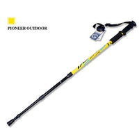 Pioneer Trekking Ski Pole Walking Stick Adjustable Hiking Alpenstock Shock Aluminum Climbing Camping Adjustable Telescopic Cane