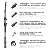 DONQL 1.8m-3.0m telescopic fishing rod made from carbon fiber