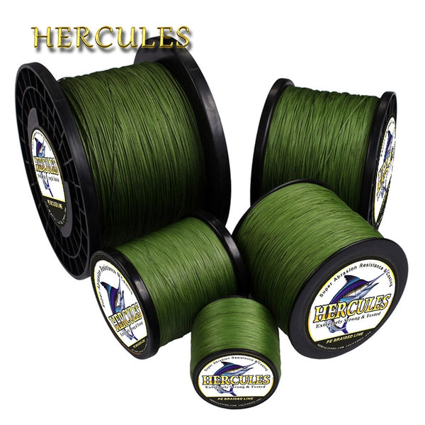 Hercules Braided fishing line for saltwater fishing 8 strands army green 100% PE