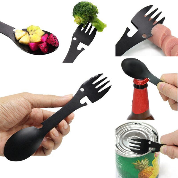 Multifunctional camping cookware spoon / fork