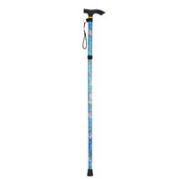 Printed non slip adjustable walking stick crutches cane