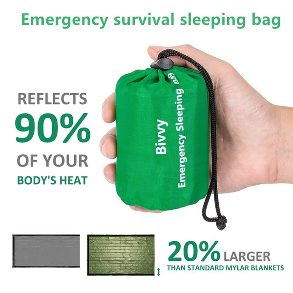 Waterproof lightweight thermal emergency sleeping bag
