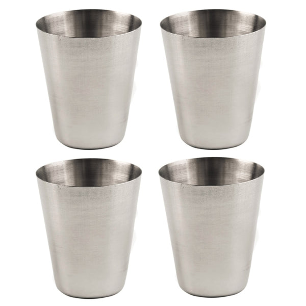 Set of 4 stainless steel samping cups