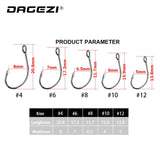 DAGEZI Carbon Steel Fishing Hook 25Pcs/Lot #4-#12