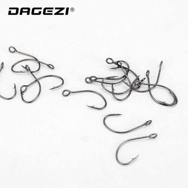 DAGEZI New 10pcs/lot High Carbon Steel Fishing Hooks with Line