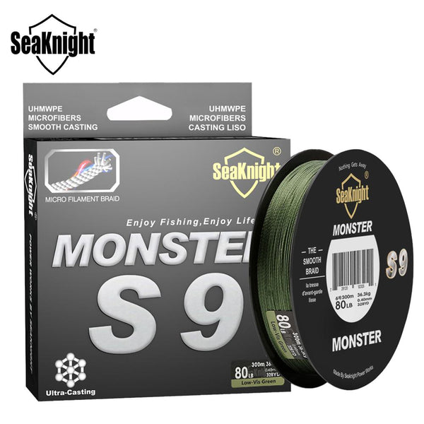 SeaKnight Monster S9 300M PE fishing line 9 strand reverse spiral tech multifilament