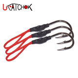 10pcs/lot 1/0 - 10/0 jigging fishing hook with pE line