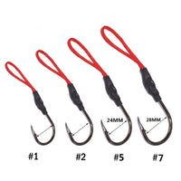 10pcs/lot 1/0 - 10/0 jigging fishing hook with pE line