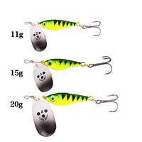 1pcs Rotating Metal Spinner Fishing Lures 11g 15g 20g