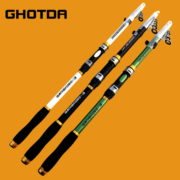GHOTDA NEW High Carbon Portable Telescopic Fishing Rod 2.1M -3.6M