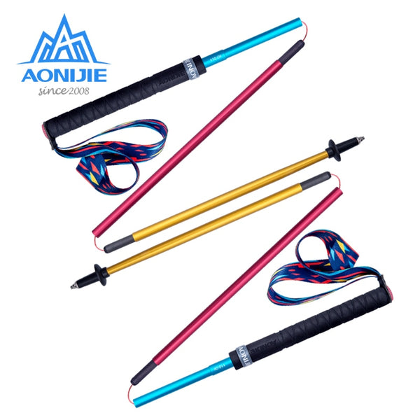 2PCS AONIJIE Lightweight Folding Collapsible Quick Lock Trekking Pole
