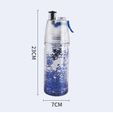 350Ml solid plastic spray cool summer sport water bottle