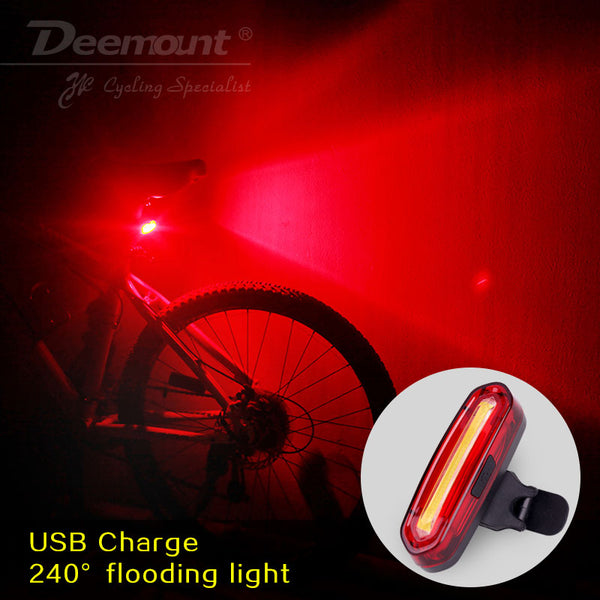 Deemount 100 LM Rechargeable COB LED USB Mountain Bike Tail Light Taillight