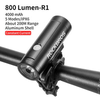 ROCKBROS Bike Light Rainproof USB Rechargeable LED 2000mAh MTB
