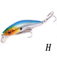 Aorace Minnow Fishing Lure 70mm 8g 3D Eyes Crankbait wobbler