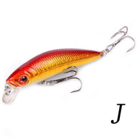 Aorace Minnow Fishing Lure 70mm 8g 3D Eyes Crankbait wobbler