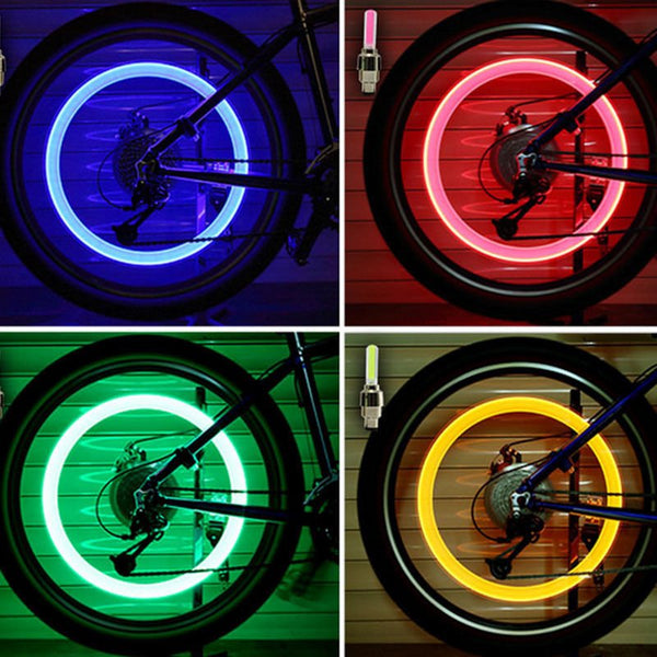 2PCS Bicycle LED Light Tire Valve Cap