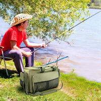 Fishing tackle bag 35-liter fishing carryall bag with multi-pocket