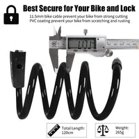 WEST BIKING Bicycle Cable Lock Anti-theft Lock With Keys 1.2M