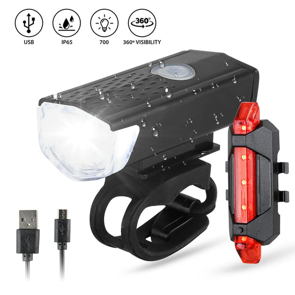 Bicycle USB LED Rechargeable Set Mountain Cycle