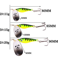 1pcs Rotating Metal Spinner Fishing Lures 11g 15g 20g