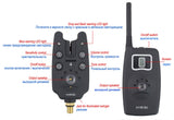 Wireless fishing bite alarm 1+4 set with 4pcs illuminated swinger in  EVA case for carp fishing B1203S