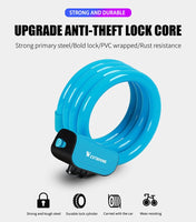 WEST BIKING Bicycle Cable Lock Anti-theft Lock With Keys 1.2M