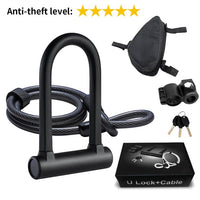 Strong Security U Lock with Steel Cable