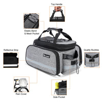 WEST BIKING Seat Pannier Pack Luggage Cycling Bag 10-25L