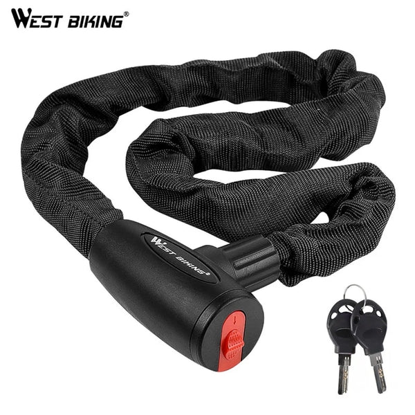 WEST BIKING Bicycle Lock Steel Anti-Theft Bike Chain