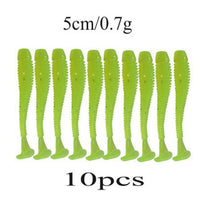 10pcs Easy Shiner Silicone Worms Soft Baits 5cm 0.7g Jigging Wobblers