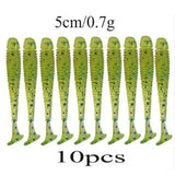 10pcs Easy Shiner Silicone Worms Soft Baits 5cm 0.7g Jigging Wobblers