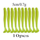 10pcs Easy Shiner Silicone Worms Soft Baits 5cm 0.7g Jigging Wobblers