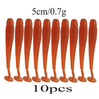 10pcs Easy Shiner Silicone Worms Soft Baits 5cm 0.7g Jigging Wobblers