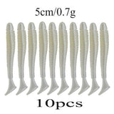 10pcs Easy Shiner Silicone Worms Soft Baits 5cm 0.7g Jigging Wobblers