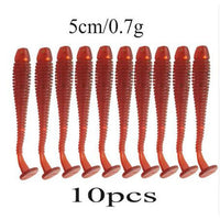 10pcs Easy Shiner Silicone Worms Soft Baits 5cm 0.7g Jigging Wobblers