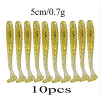 10pcs Easy Shiner Silicone Worms Soft Baits 5cm 0.7g Jigging Wobblers