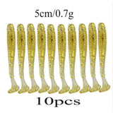 10pcs Easy Shiner Silicone Worms Soft Baits 5cm 0.7g Jigging Wobblers