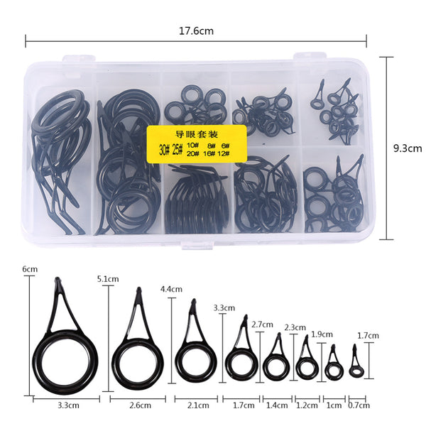 75pcs mixed stainless steel fishing line guide