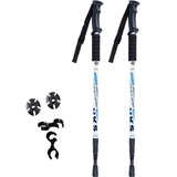 2Pcs/lot of telescopic anti shock nordic walking sticks with rubber tips protectors