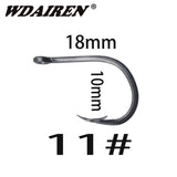 Wdairen 100Pcs fishing hooks(GF) #3-#12 carbon steel