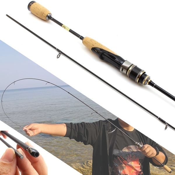 Ultra light spinning fishing rod with wooden handle