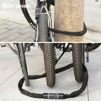 WEST BIKING Long Safty Chain Lock For Bike Password Code